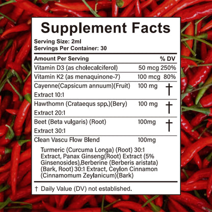 Velestoff Cayenne Pepper Drops, Cayenne Circulation Blend with Hawthorn Beet Root Turmeric Vitamin K2 D3 - Vegan, Non-GMO - 2FL.OZ (1 PCS) Velestoff buy supplements Au