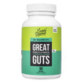 Supplement bottle labeled 'Great Guts' with Lively Vitamin branding on a white background