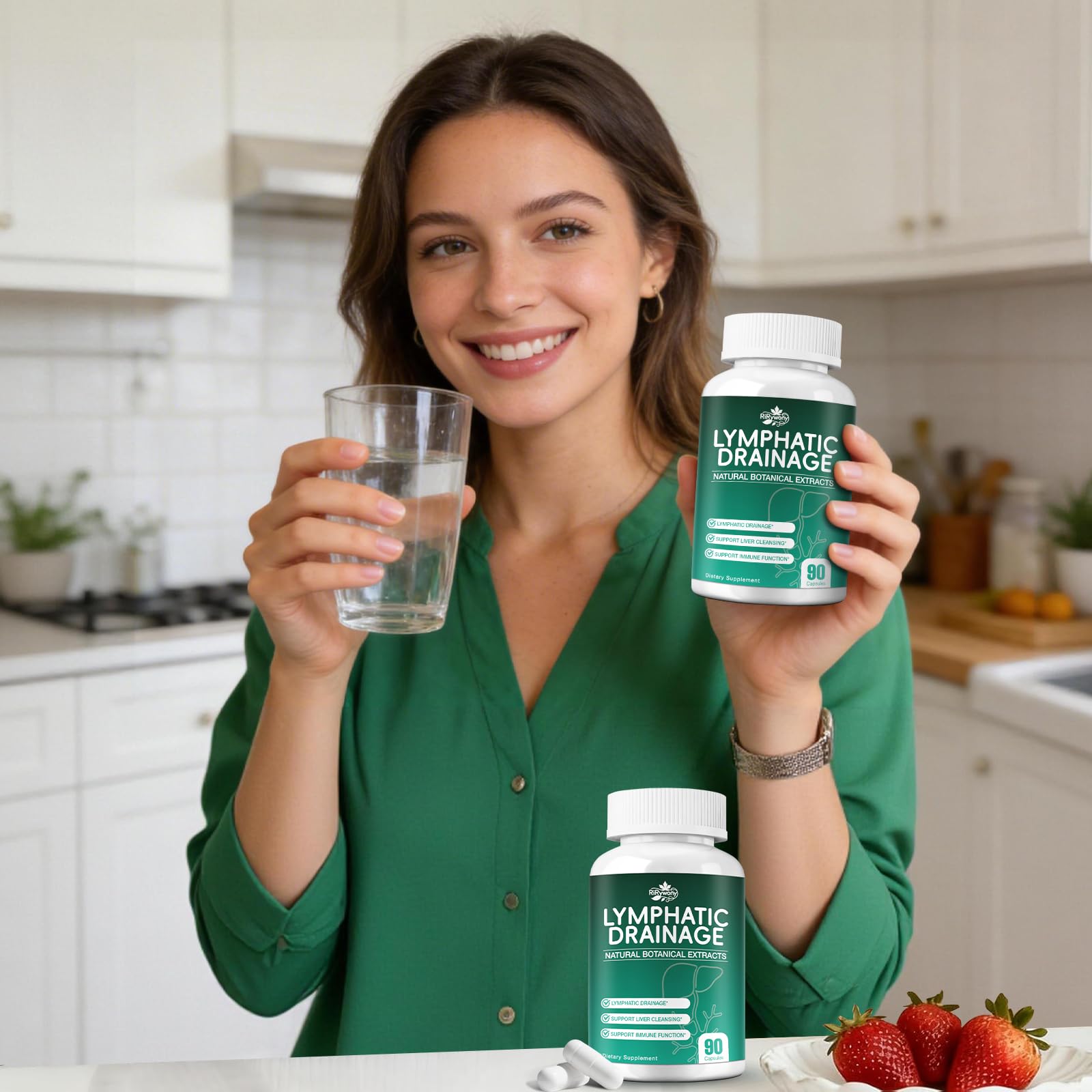 RiRywony Lymphatic Drainage Supplements & Liver Cleanse Detox Repair Capsules – Natural Herbal Supplement with Echinacea, Supports Lymphatic System, Fluid Balance & Immune Health, 90 Capsules RiRywony buy supplements Au