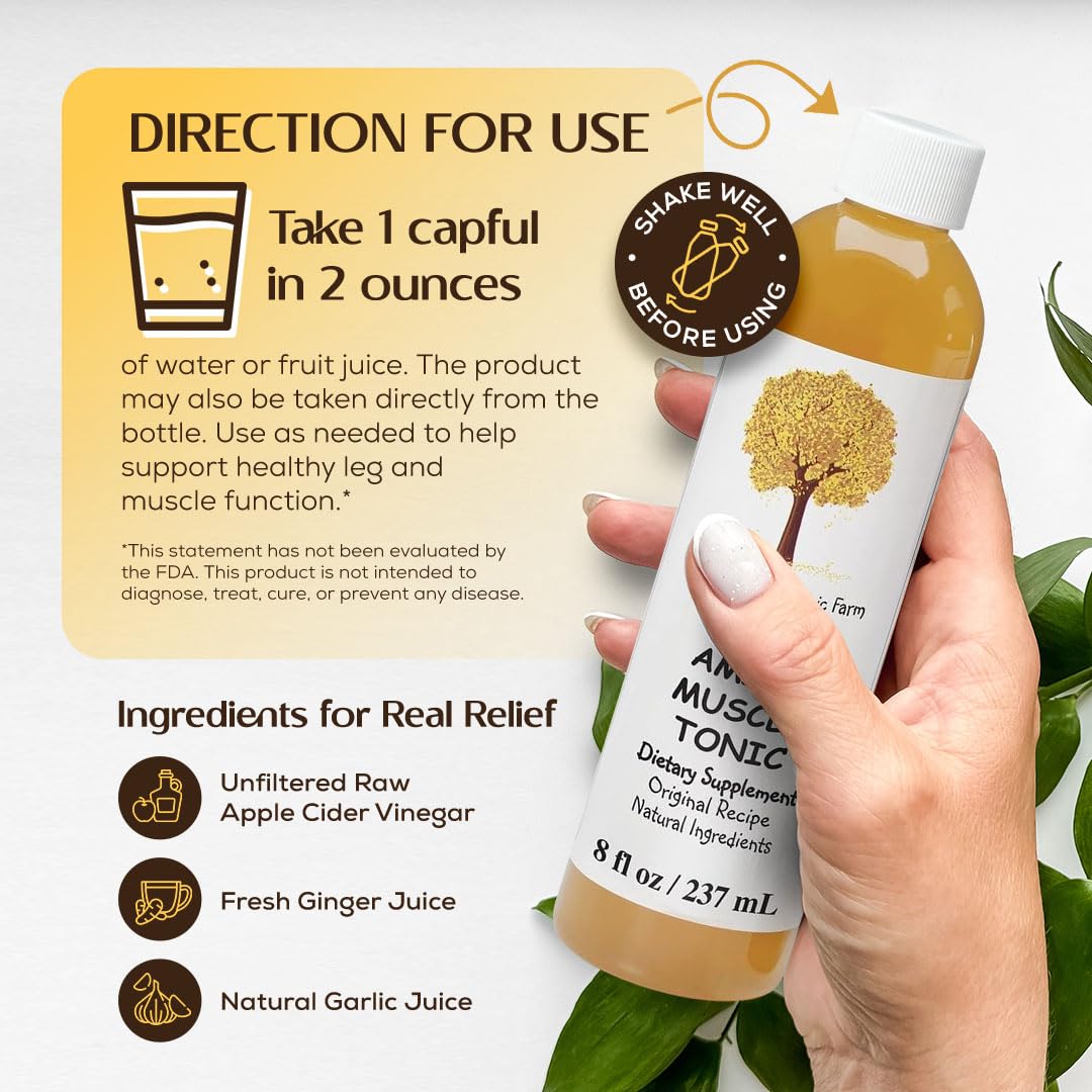 Caleb Treeze Old Amish Muscle Tonic 8 fl oz, Leg Cramps Relief, Foot Cramps Relief, Restless Legs, Muscle Cramps & Spasm Relief Caleb TreezeBuy Supplements Australia