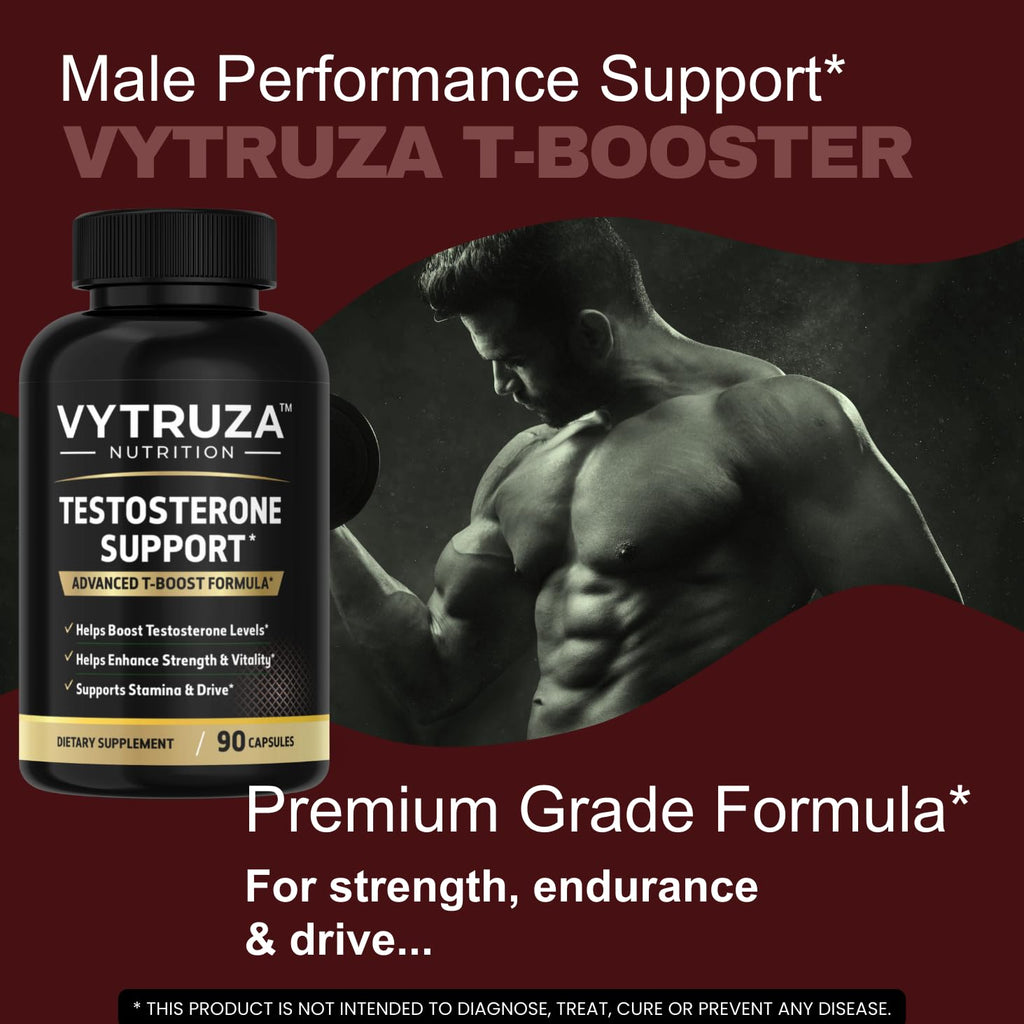 VYTRUZA Nutrition Advanced T-Boost Formula Test Support Capsules, Premium Ingredients, Energy, Strength Support Supplement for Men, 90 Capsules VYTRUZA buy supplements Au