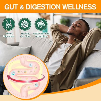 15-in-1 Magnesium Citrate Fiber Gummies with Probiotic Prebiotic for Digestion,  Fiber Supplement with Magnesium Citrate 300mg, Apple Cider Vinegar 500mg, Acacia, B6, B12, 60 Orange Vegan Gummies