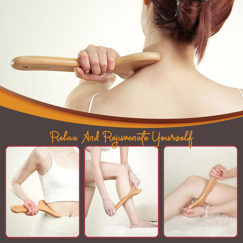 PYSEAN Wood Therapy Massage Tools, Lymphatic Drainage Massager, Pain Relief, Neck, Back, Whole Body Massage Multi-Functional Massager PYSEAN buy supplements Au