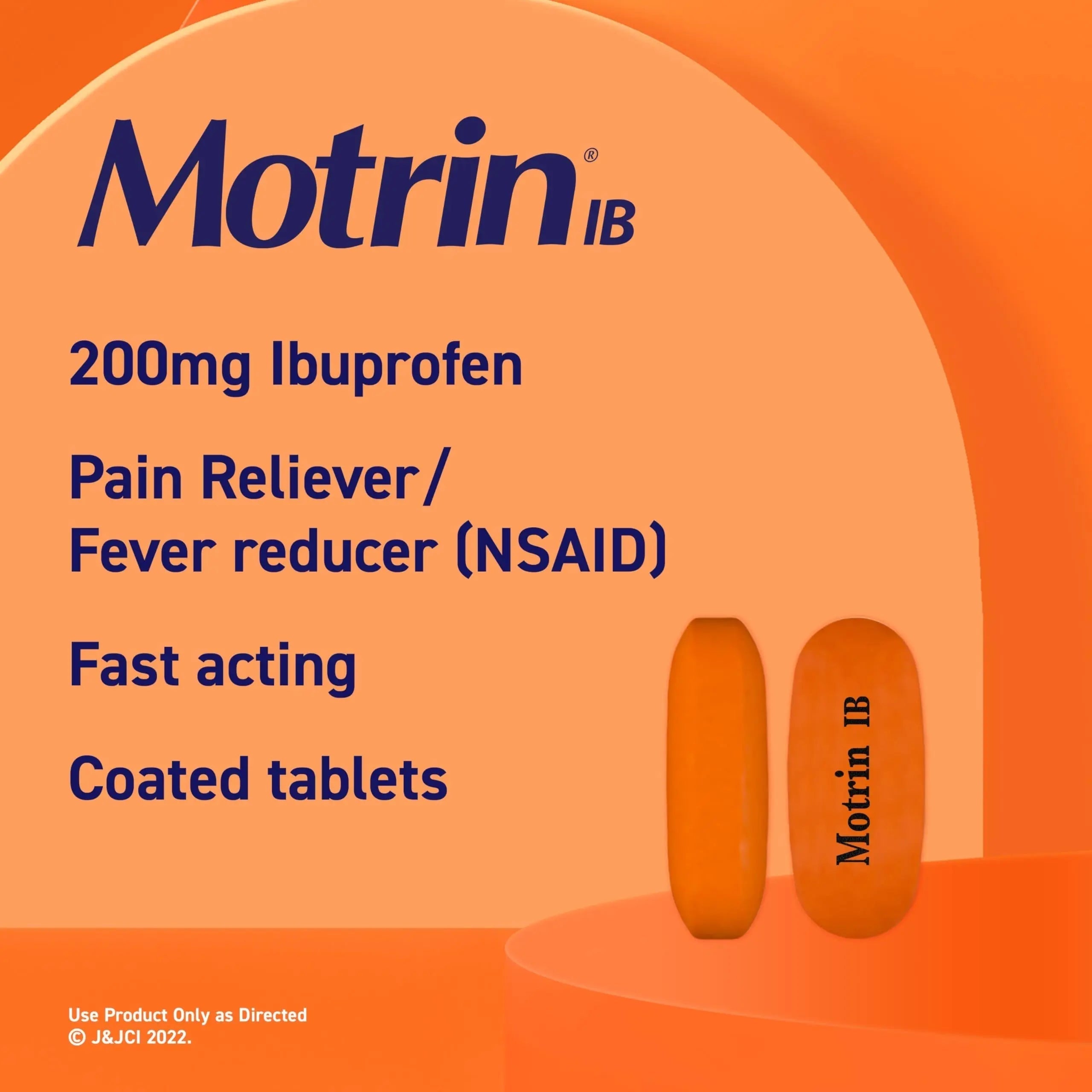Motrin IB, Ibuprofen 200mg Tablets, NSAID Pain & Fever Reliever for Headache, Backache, Muscular Aches, Arthritis Pain Reliever, 50 Travel Packets of 2, 100 ct MotrinBuy Supplements Australia