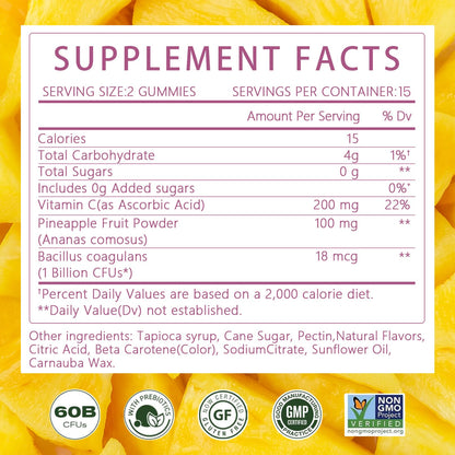 Montue Premium Diamond Feminine Balance Gummies-pH Balance with Prebiotics & Lactobacillus Probiotic Blend&Hawaiian Pineapple Immune Support,Vegan& Non-GMO（30 Gummies） Montue buy supplements Au