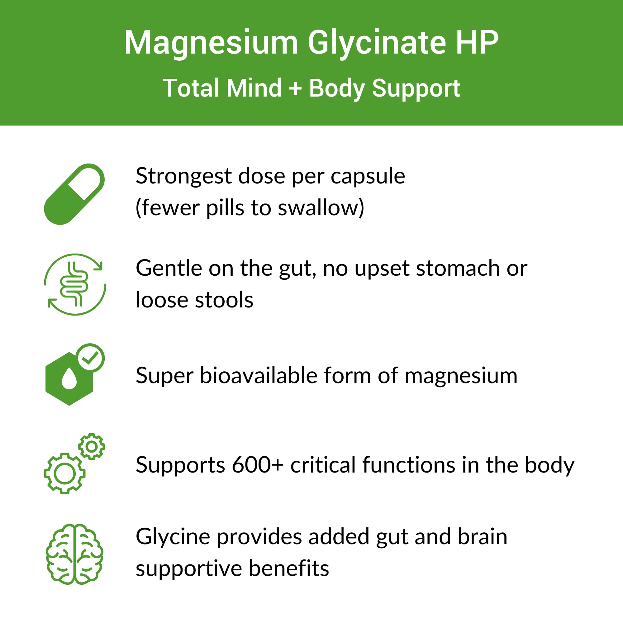 Healthy Gut Magnesium-HP | Ultra Pure Magnesium Glycinate Capsules with Zero Fillers | 180 mg Magnesium Glycinate | 90 Servings Healthy GutBuy Supplements Australia