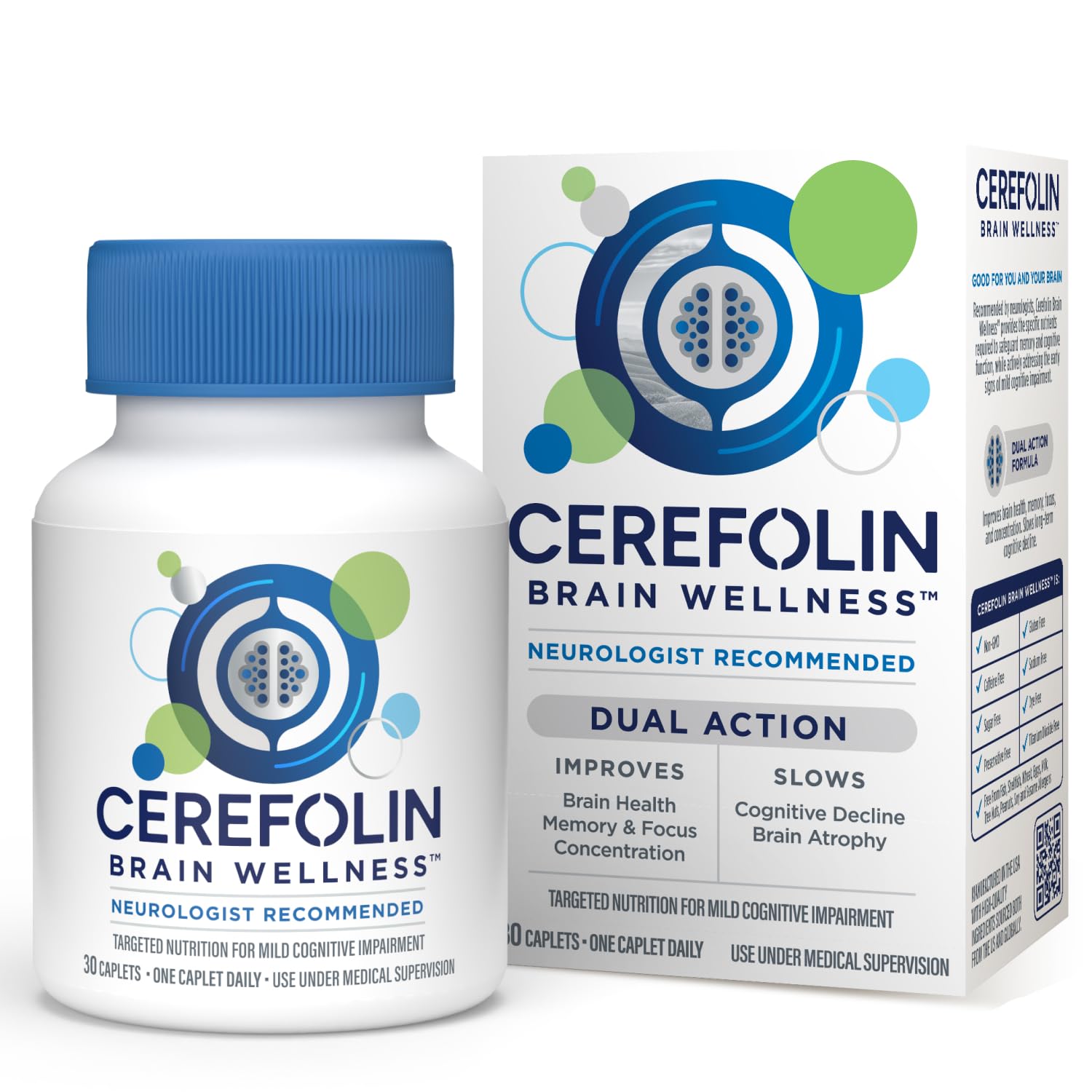 Cerefolin Brain Wellness, Targeted Nutrition for Cognitive Support, Improves Memory, Focus & Concentration, L-Methylfolate, NAC, B12, Neurologist Recommended (30 Count) Cerefolin buy supplements Au