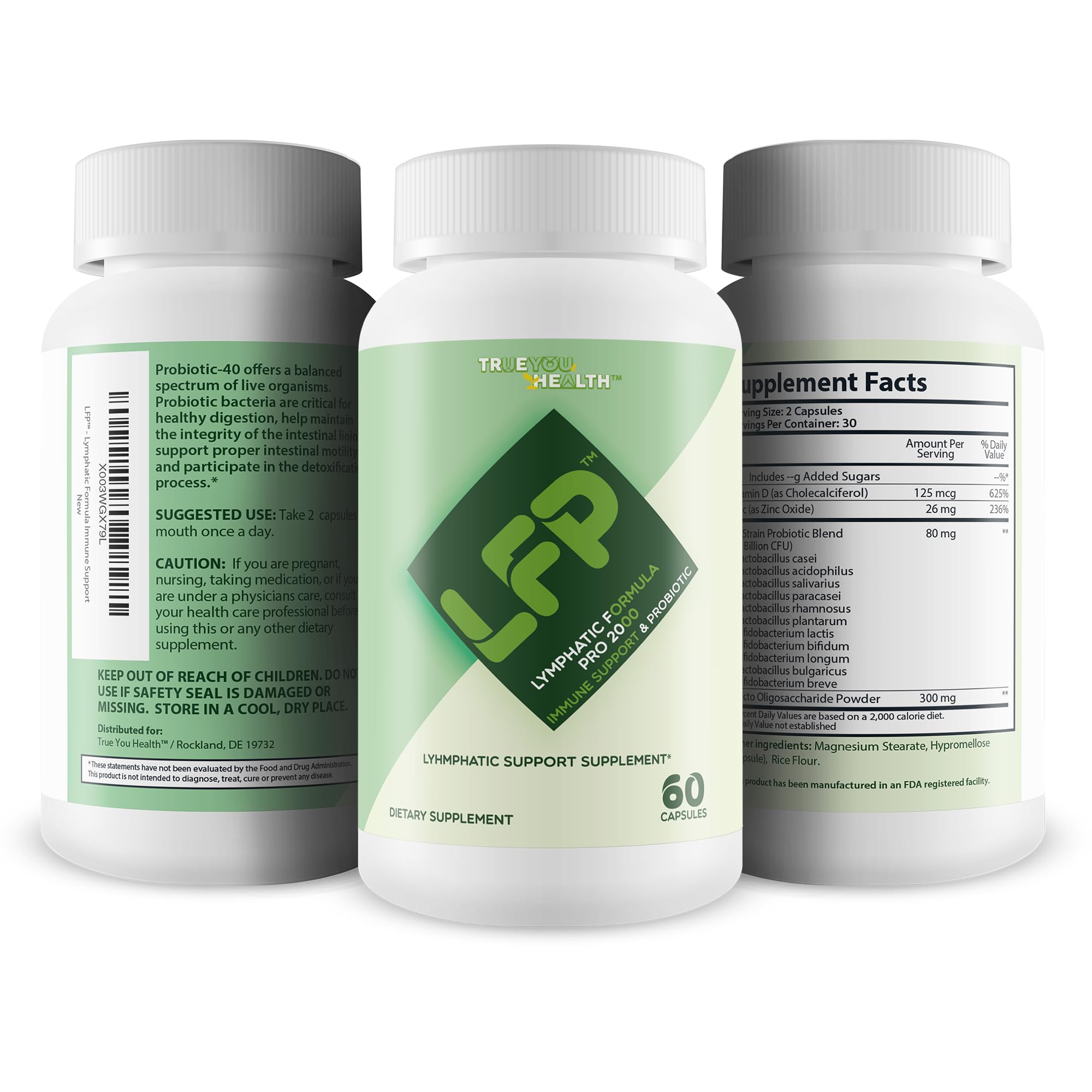 LFP - Lymphatic Formula Pro 2000 Immune Support & Probiotic - Lymphatic Support Supplement to Promote Healthy Immune System & Lymphatic Function - Aid Immune Response, Gut Health, & Overall Health True You Health buy supplements Au