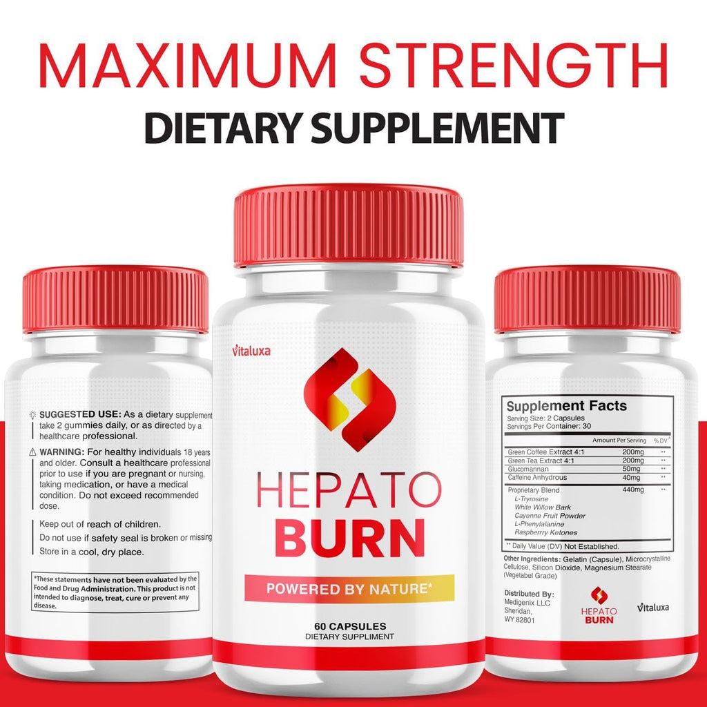 (2 Pack) Hepato Burn Capsules - HepatoBurn Supplement Pills Advanced Formula Wait Premium Blend All Natural Loss Support for Men Women, Hepataburn Reviews Maximum Strength Burner Health (120 Capsules) VitaluxaBuy Supplements Australia