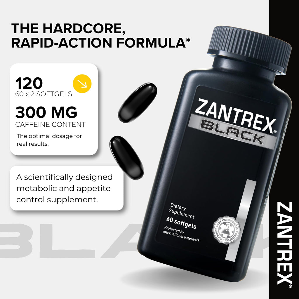 Zantrex Black – Naturally Boost  & Metabolism Support | Thermogenic Energy, Formula | 60 Pills