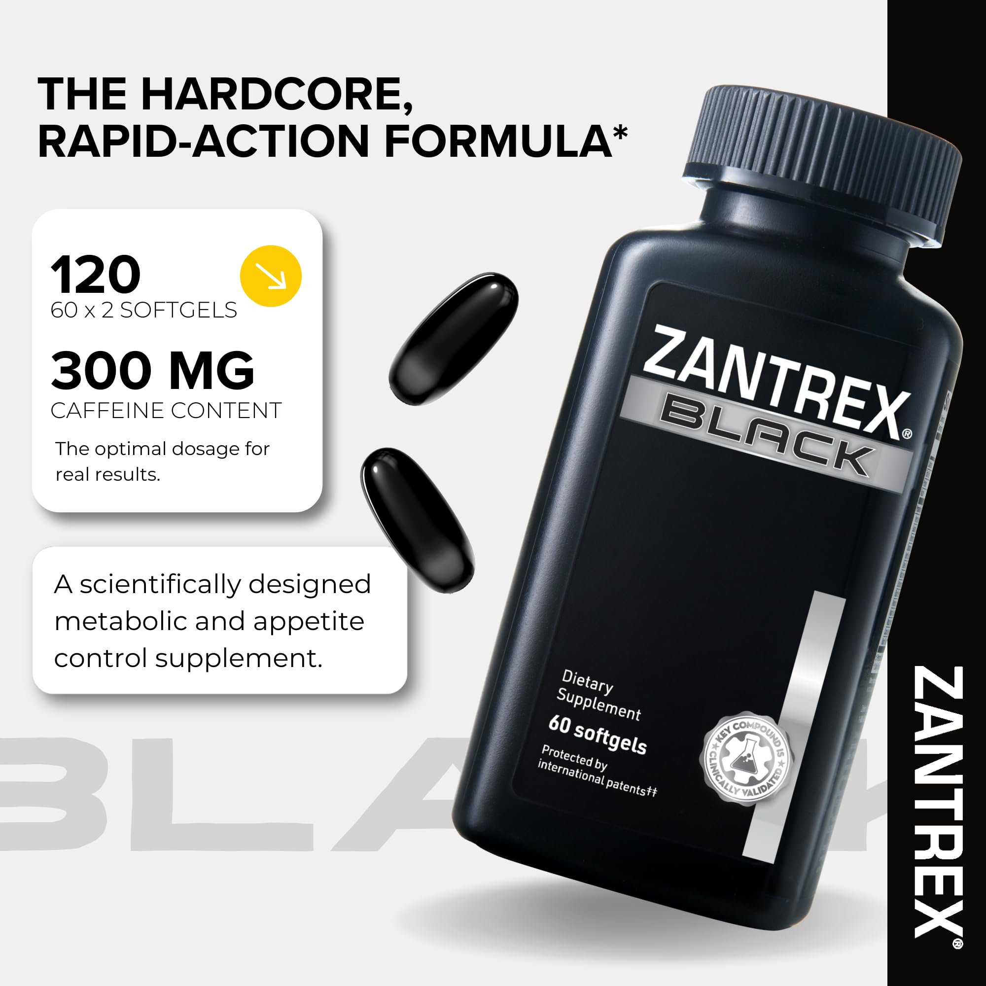 Zantrex Black – Naturally Boost  & Metabolism Support | Thermogenic Energy, Formula | 60 Pills