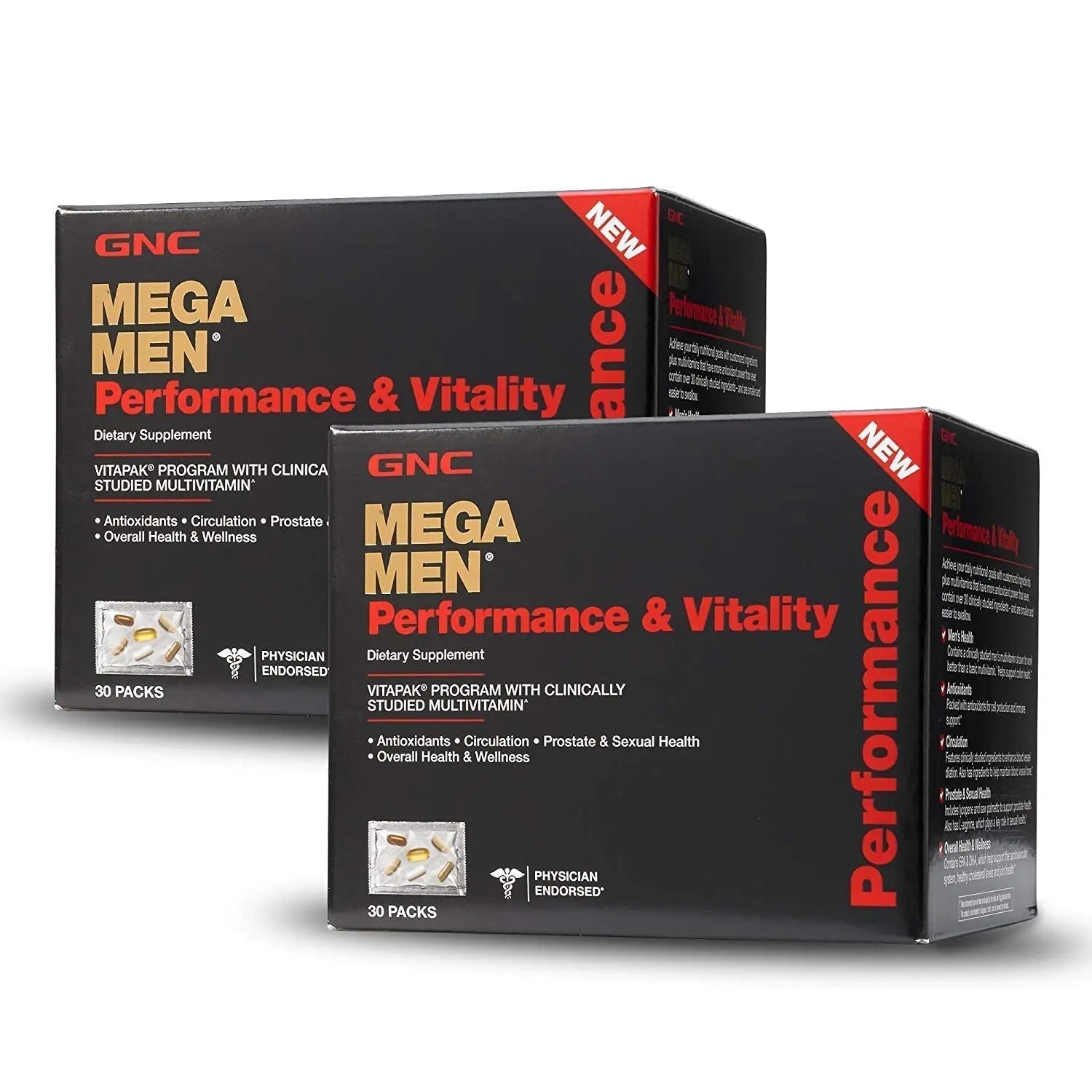 GNC Mega Men Performance Vitality - 30 Packs GNC
