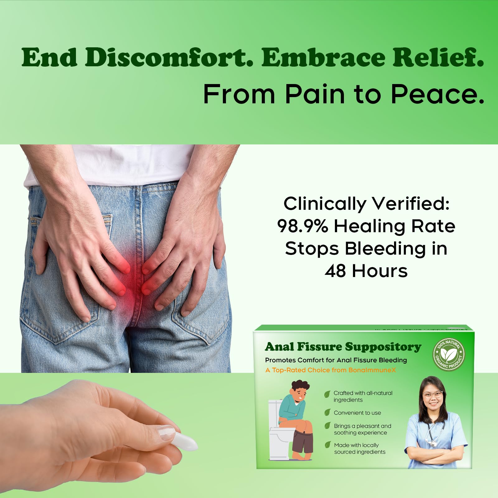 Peralpow Anal Fissure Suppositories | Expert-Formulation for Rectal Bleeding Associated with Hemorrhoids, Anus Fissures, Diarrhea & Constipation | Curcuminoids & Turmeric Extract | 16 Inserts PeralpowBuy Supplements Australia