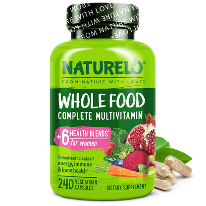 NATURELO Whole Food Multivitamin for Women - with Vitamins, Minerals, & Organic Extracts - Supplement for Energy and Heart Health