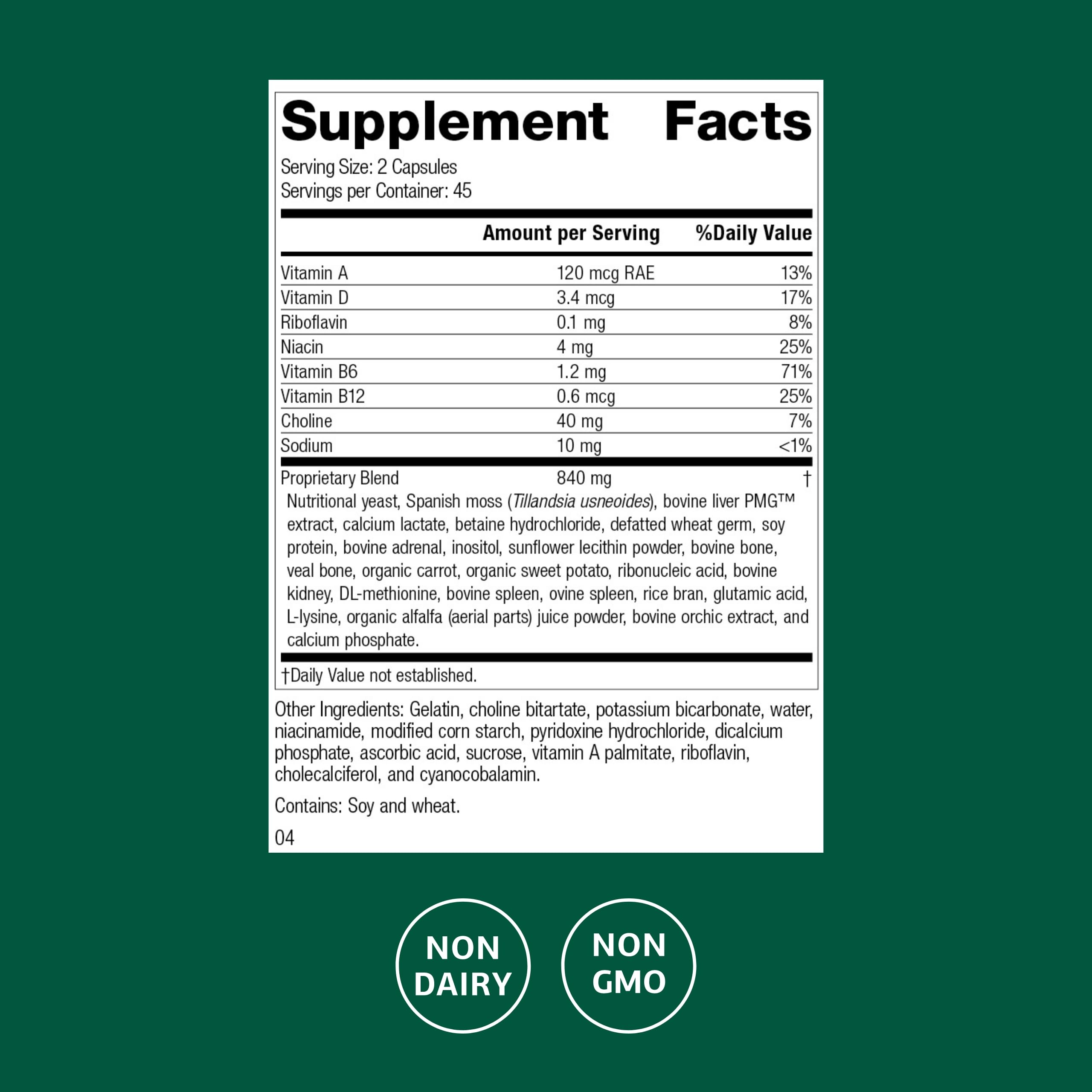 Standard Process Senaplex - Nervous System Support with Niacin, Vitamin B12 & B6 - Supports Brain Health & Cellular Health - Offers Antioxidant Activity - Non-Dairy - 90 Capsules (45 Servings) Standard Process Inc.Buy Supplements Australia