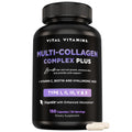 Vital Vitamins Multi Collagen Complex Plus - with Biotin, Hyaluronic Acid, Vitamin C - Type I, II, III, V, X - for Women & Men - Hair, Skin, Nails Beauty Complex - 150 Capsules Vital Vitamins buy supplements Au