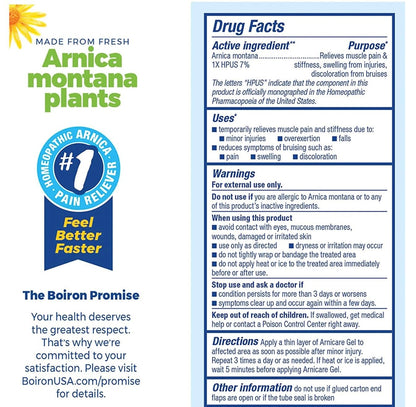 Boiron Arnicare 4.2oz Gel (Pack of 2) - Soothing Relief - Muscle & Joint Pain, Bruises, Swelling - Fragrance-Free BoironBuy Supplements Australia