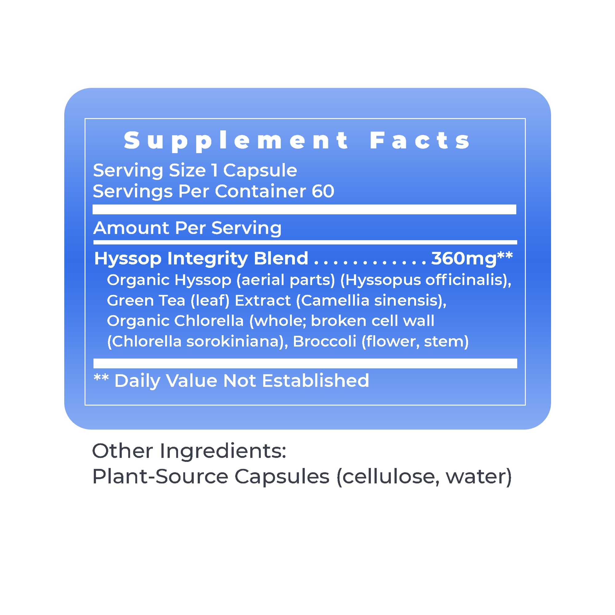 Premier Research Labs Hyssinol - Hyssop Herb, Hyssop Capsules, Wellness Pills with Organic Hyssop Dry Herb, Dietary Supplement with Green Tea, Antioxidant Support - 60 Vegetarian Capsules Premier Research LabsBuy Supplements Australia