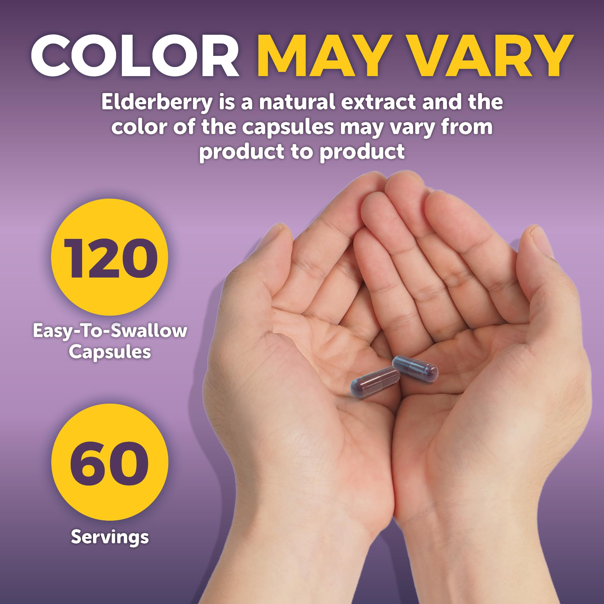 Viva Naturals Elderberry with Vitamin C and Zinc for Adults - 5 in 1 Sambucus Black Elderberry Capsules with Vitamin D3 5000 IU Immunity Supplement