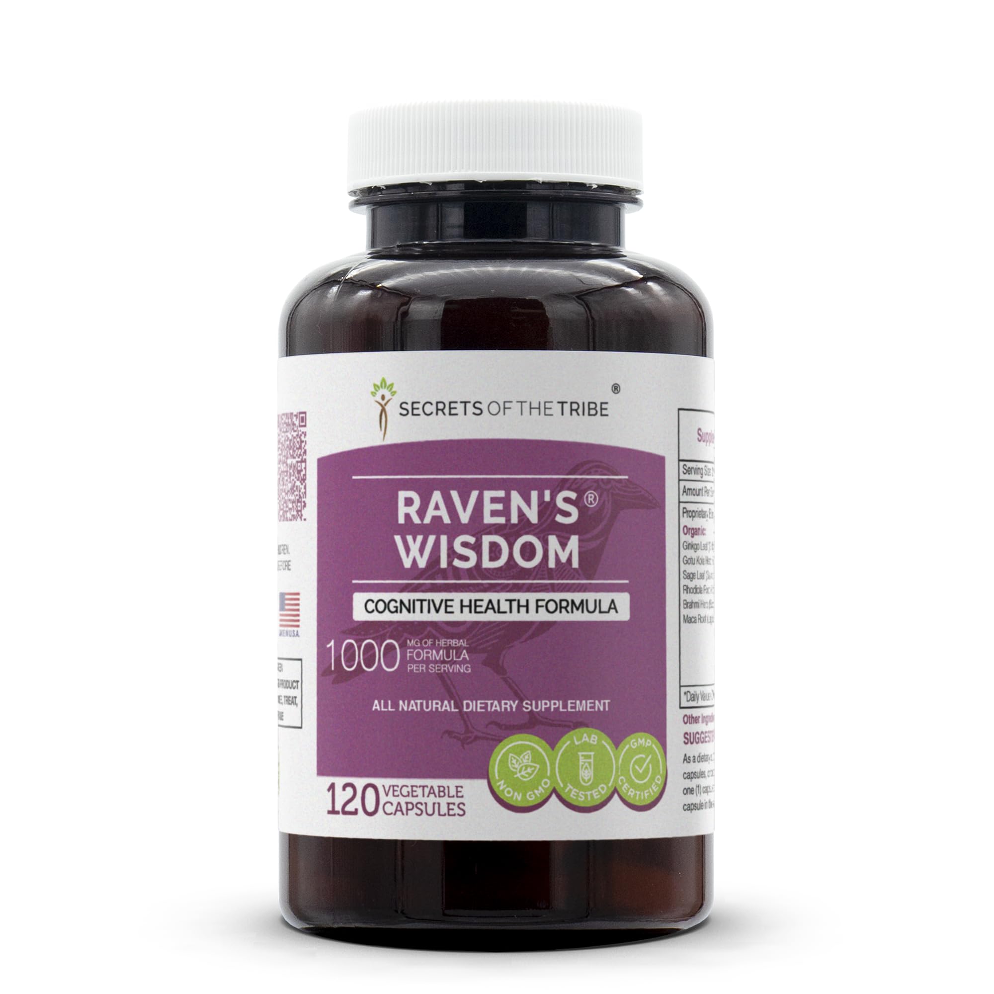 Secrets of the Tribe - Raven's Wisdom, Cognitive Health Formula, Herbal Supplement Blend (120 Capsules) Secrets of the TribeBuy Supplements Australia