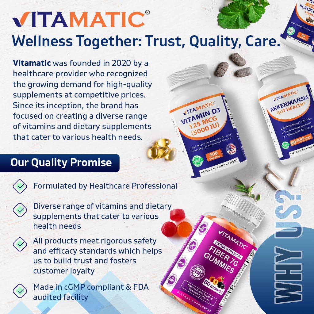 Vitamatic Sodium Chloride 1000mg – 365 Tablets Electrolyte Replenisher & Hydration Support – Non-GMO, Gluten-Free