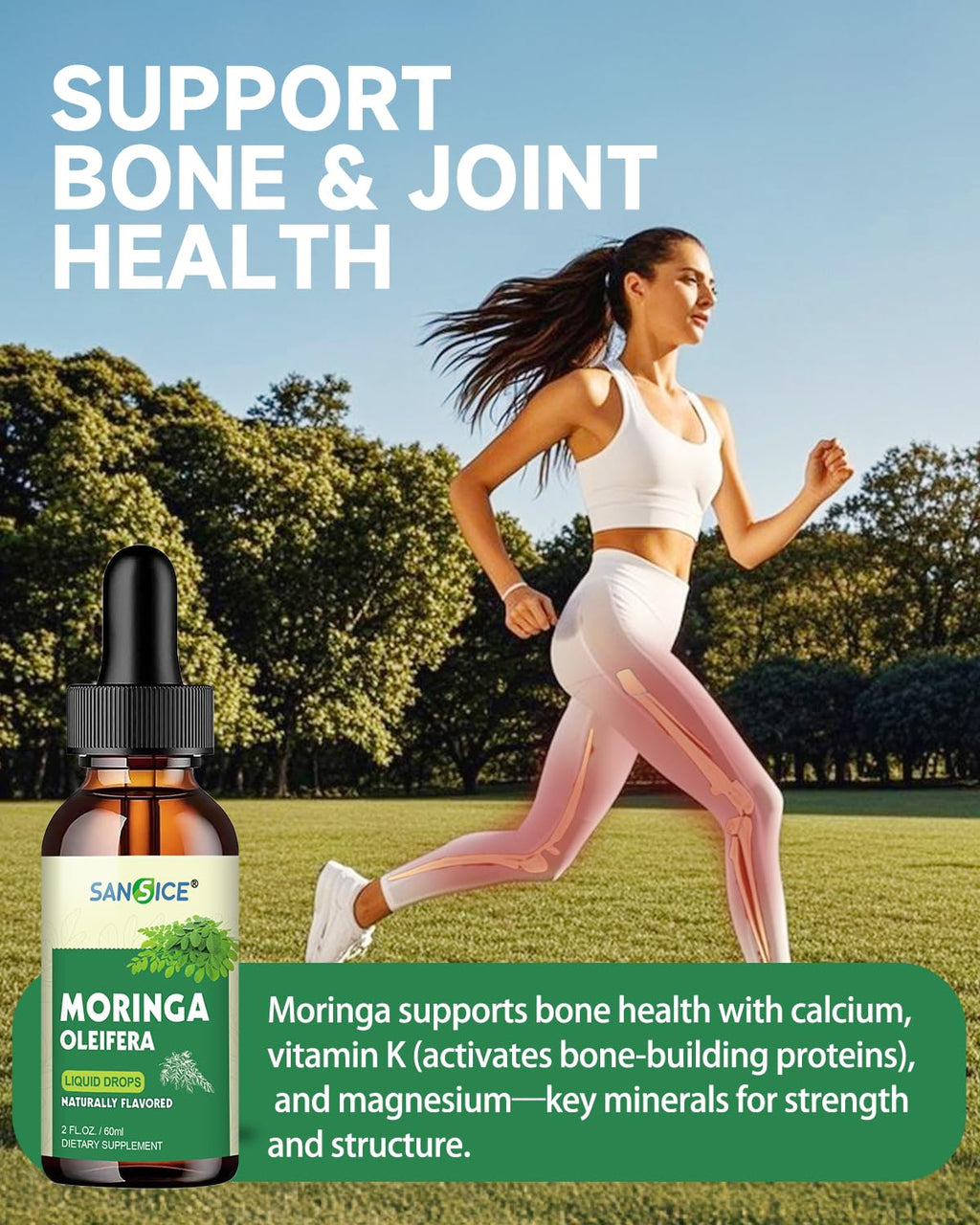 SANSICE Organic Moringa Supplement, Liquid Moringa Leaf Extract for Women & Men, Lymphatic Drainage Supplement with Echinacea for Lymph System Support SANSICE buy supplements Au