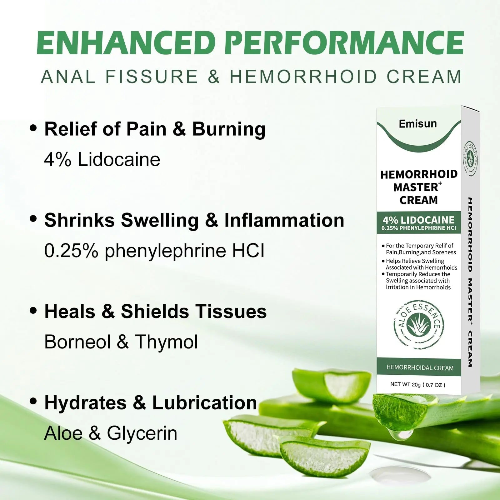 Hemorrhoid & Fissure Ointment, Hemorrhoid Treatment and Hemorrhoid Cream with Lidocaine 4% and Phenylephrine HCI for Fast Relief of Pain, Swelling, Itching, Burning, Hemorrhoidal treatment, 2 Pack-J2 EmisunBuy Supplements Australia