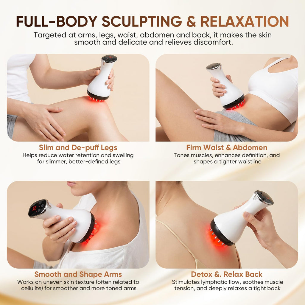 Lymphatic Drainage Massager, Anti Cellulite Massage Tool & Body Sculpting Machine with 30-Level Microcurrent, Light, Heat & Vibration for Legs, Arms & Belly, Helps Reduce Stretch Marks & Cellulite AFLUODN buy supplements Au