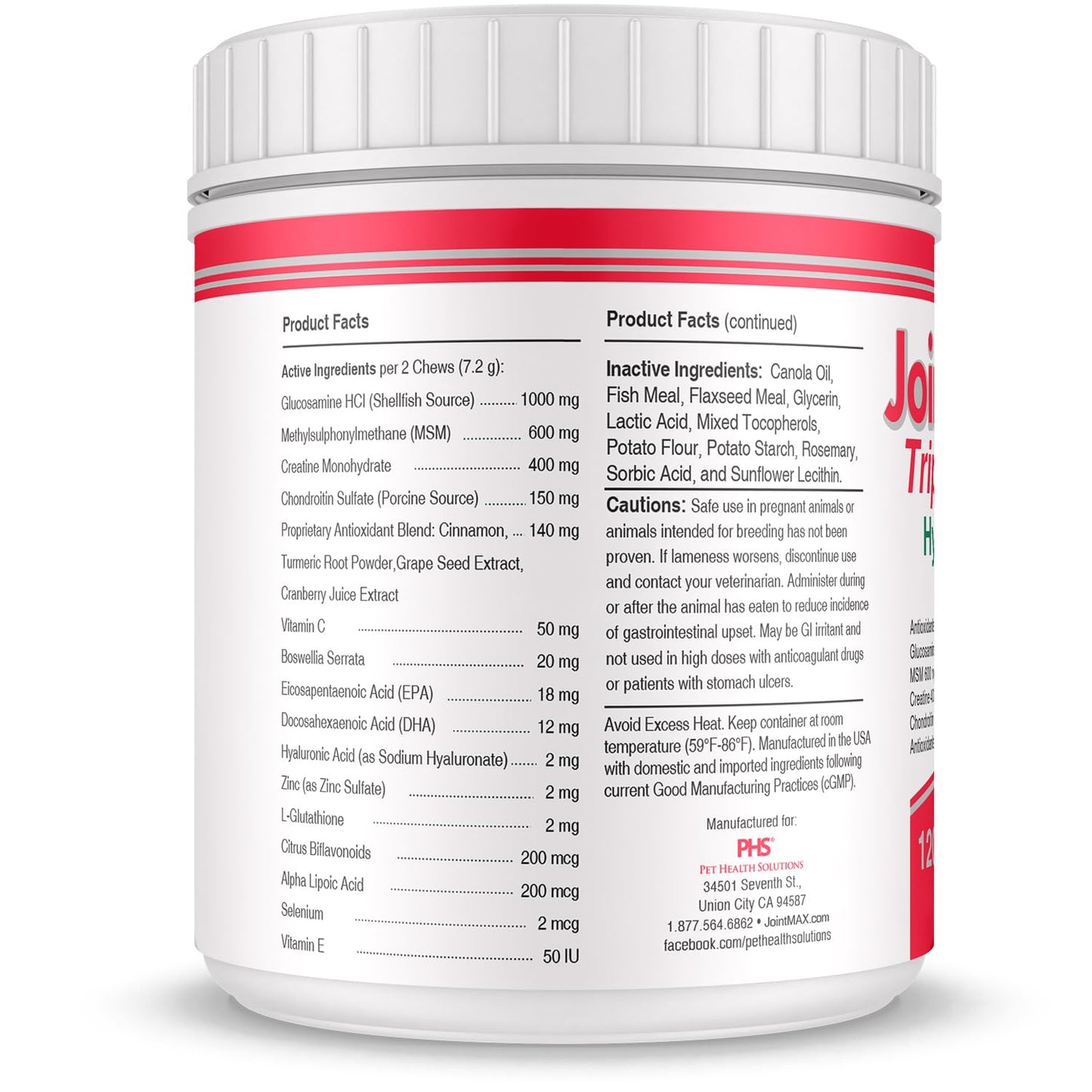 Joint MAX Triple Strength Hypo-Allergenic Soft Chews for Dogs - Hip and Joint Support Supplement with Glucosamine, Chondroitin, & MSM - Made in The USA - 120 Soft Chews Joint MaxBuy Supplements Australia