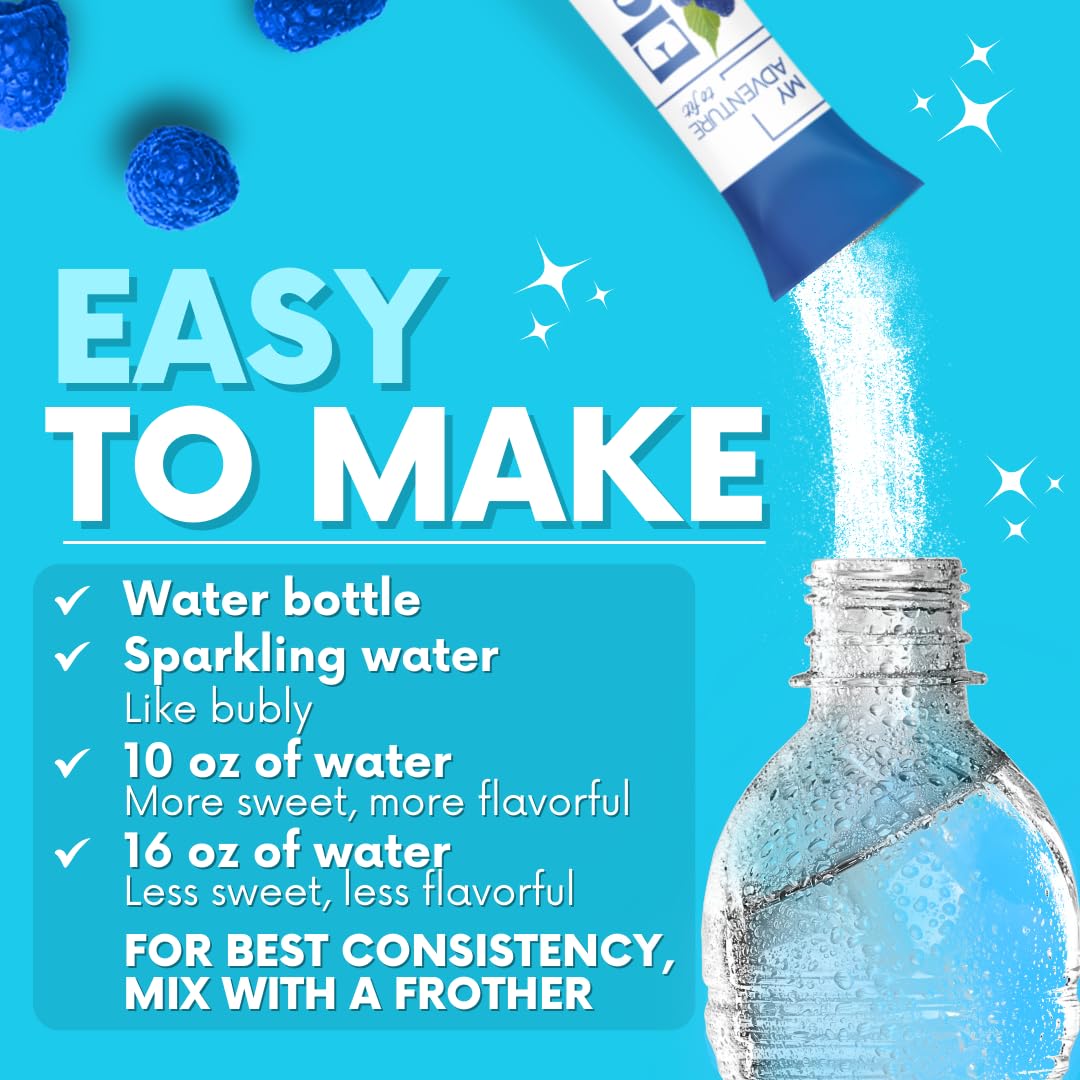 My Adventure to Fit Electrolytes Powder Packets – 16 Sugar-Free Hydration Packets, Potassium Supplement, Watermelon Candy, Blue Raspberry, Lemon Candy, Dragon Fruit