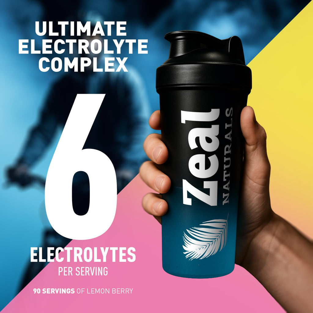 Zeal Electrolyte Powder - 90 Servings | Keto Electrolytes Powder | Zero Sugar, BCAAs, B-Vitamins | Potassium, Zinc, Magnesium