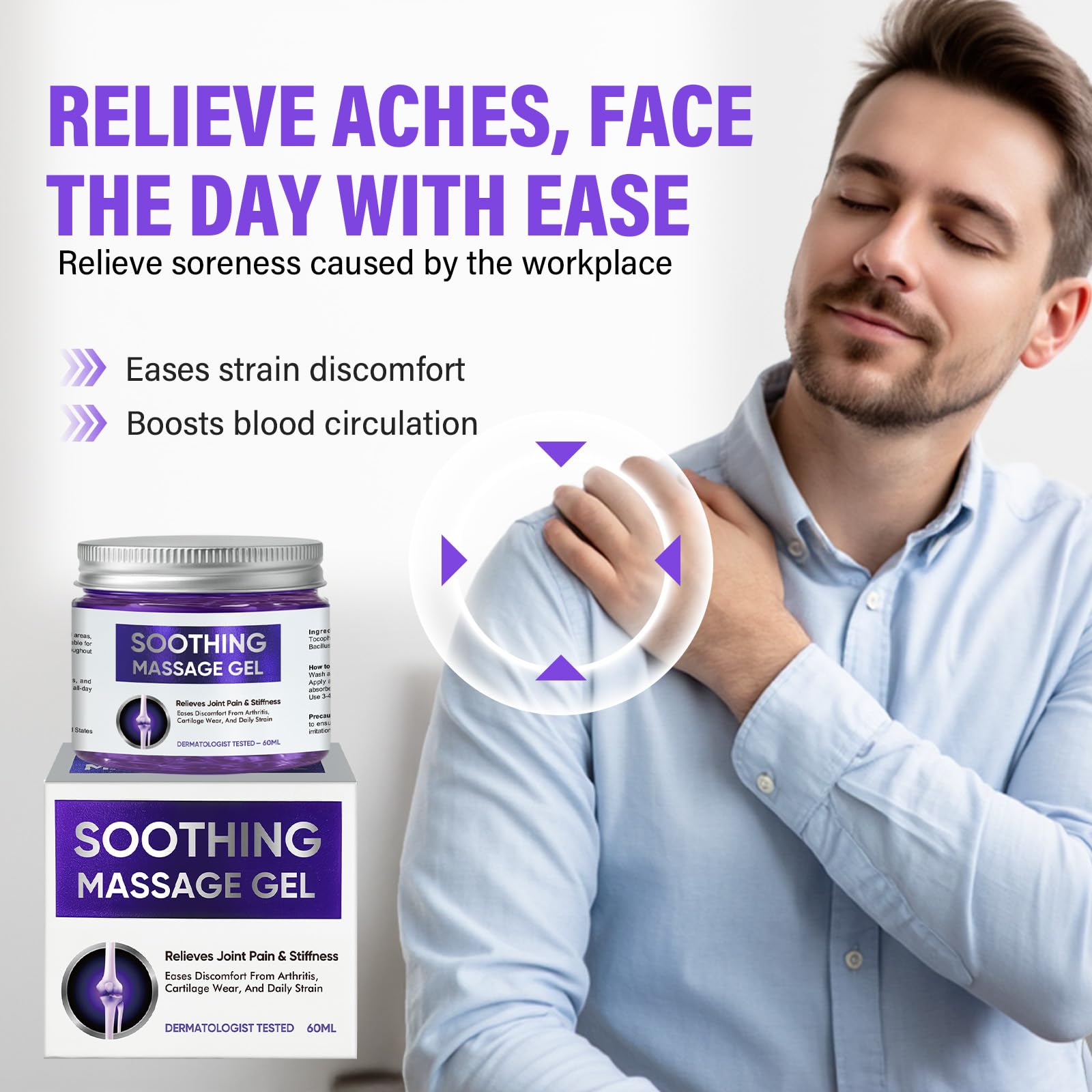 Joint Purple Gel, Fast-Absorbing Soothing Relief Massage Gel with Natural Extracts, Support Muscle, Joint, Shoulder, Knee, Back, Lumbar & Muscle Stiffness WKCWKCBuy Supplements Australia