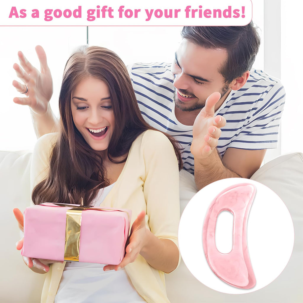 Qiifaiikooii Large Gua Sha Massage Tool for Body Back,Lymphatic Drainage Anti Cellulite,Resin(Pink/7.1In) Qiifaiikooii buy supplements Au