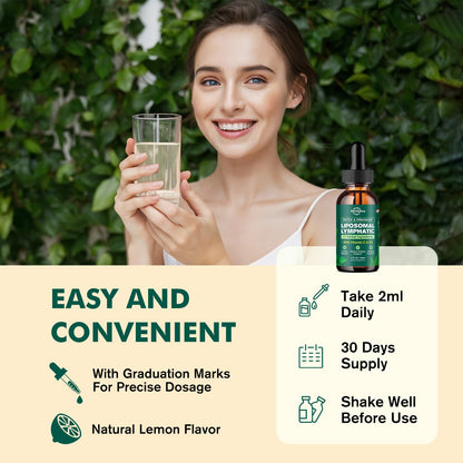 Liposomal Lymphatic Drainage Liquid Drops - Lymphatic Support Supplement with Dandelion Root, Cleavers, Echinacea, Calendula for Immune, Detox Cleanse, Lymph System Support, Lemon Flavor, 2 Fl Oz ReviNutra buy supplements Au
