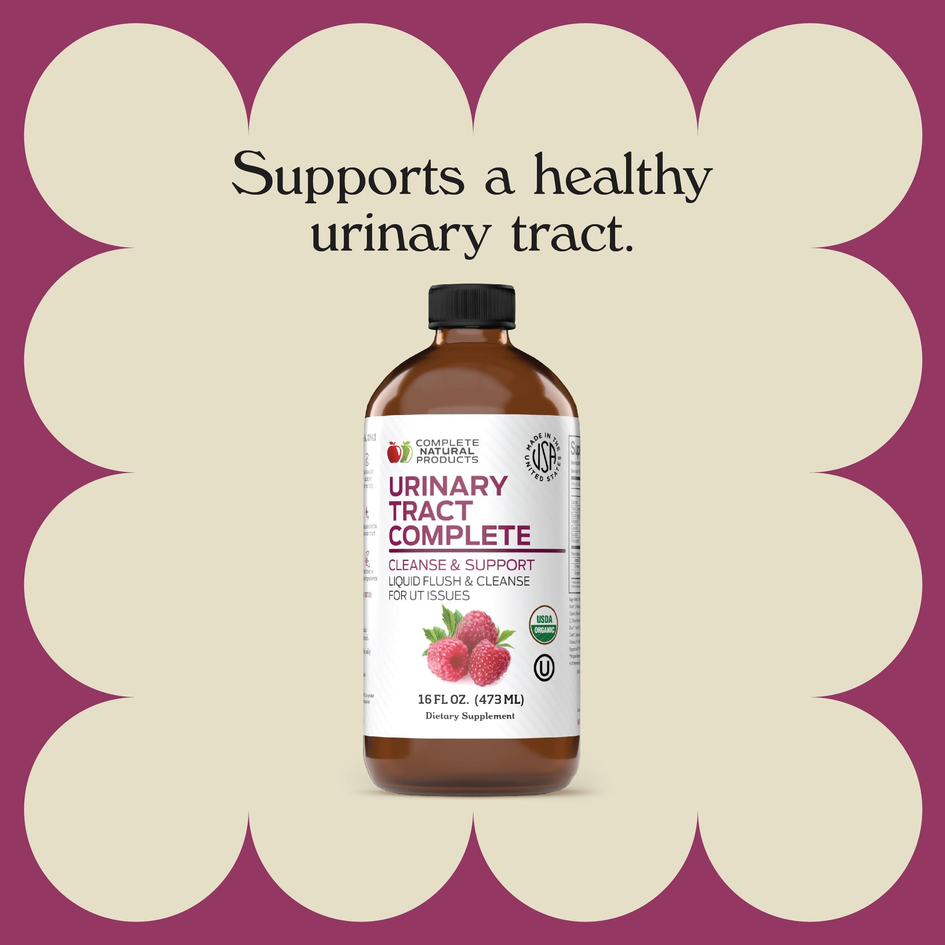 Complete Natural Urinary Tract Complete 8oz - Liquid Supplement for Urinary Tract Health with Organic Cranberry, D-Mannose, Beet Root, Fennel Seed, and Turmeric Complete Natural ProductsBuy Supplements Australia