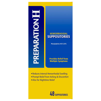 PREPARATION H Hemorrhoid Symptom Treatment Suppositories, Burning, Itching and Discomfort Relief (48 Count) Preparation HBuy Supplements Australia