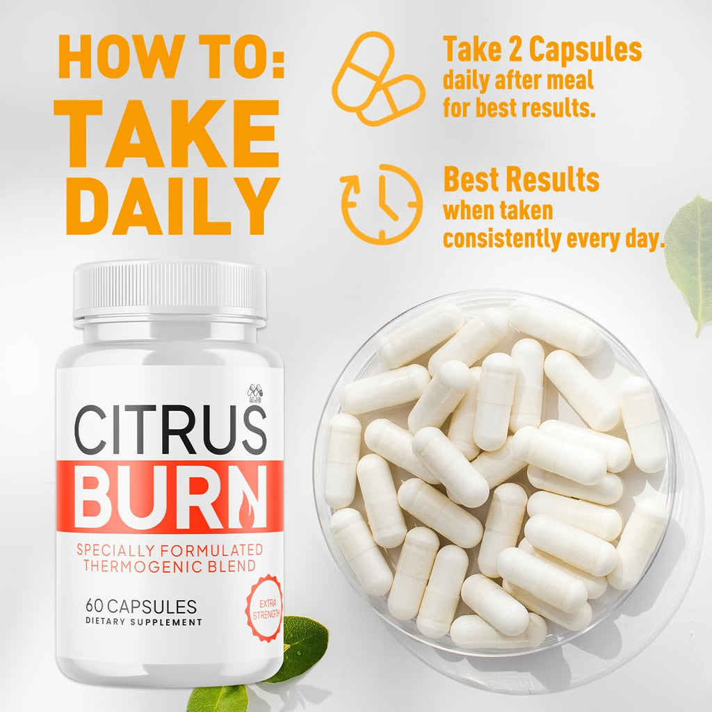 (2 Pack) Citrus Burn Capsules, Official CitrusBurn Pills with All Natural Ingredients, Advanced Citrus Burn for Optimal Health & Wellness Support with Premium Vitamins for Women & Men (120 Capsules) MJO buy supplements Au
