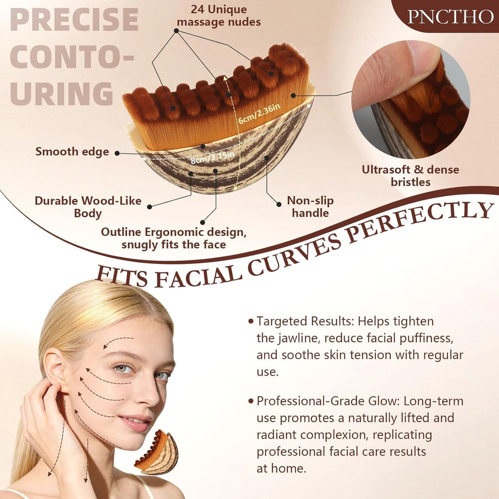 JBSZTH 2-Pack Lymphatic Contour Face Brush, Lymphatic Drainage & Contour Face Massage Brush Set for Gua Sha, Puffiness Reduction, Glowing Skin, Gentle Daily Facial and Body Massage Tool JBSZTH buy supplements Au