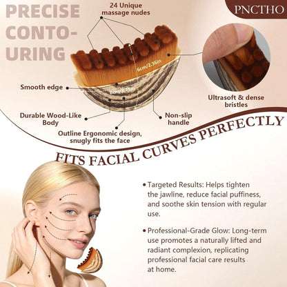 JBSZTH 2-Pack Lymphatic Contour Face Brush, Lymphatic Drainage & Contour Face Massage Brush Set for Gua Sha, Puffiness Reduction, Glowing Skin, Gentle Daily Facial and Body Massage Tool JBSZTH buy supplements Au