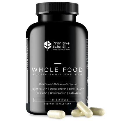 Primitive Scientific Whole Food Natural Multivitamin and Mineral Capsules for Men - All-Day Energy, Inner Zen, and Stronger You (120 Capsules) Primitive Scientific buy supplements Au