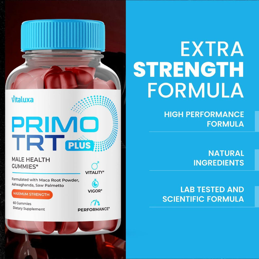 (2 Pack) Primo TRT Gummies, Primo TRT Advanced Performance Blend Supplement, PrimoTRT Try Prime Gomitas Maximum Strength for Males Support for Overall Health Wellness All Natural Ingredients (120 Ct) VitaluxaBuy Supplements Australia
