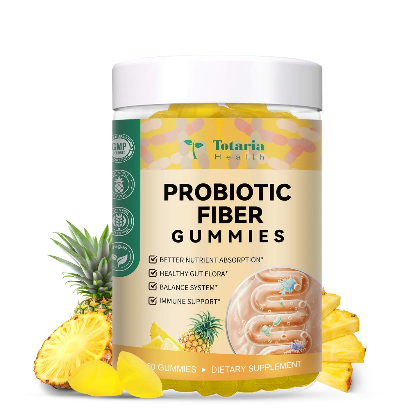 9-in-1 Probiotic Prebiotic Fiber Gummies for Adults & Teens, Fiber Supplement Pro with 5 Billion CFU Bacillus Coagulans, Psyllium Husk, FOS, Inulin, ACV for Digestion