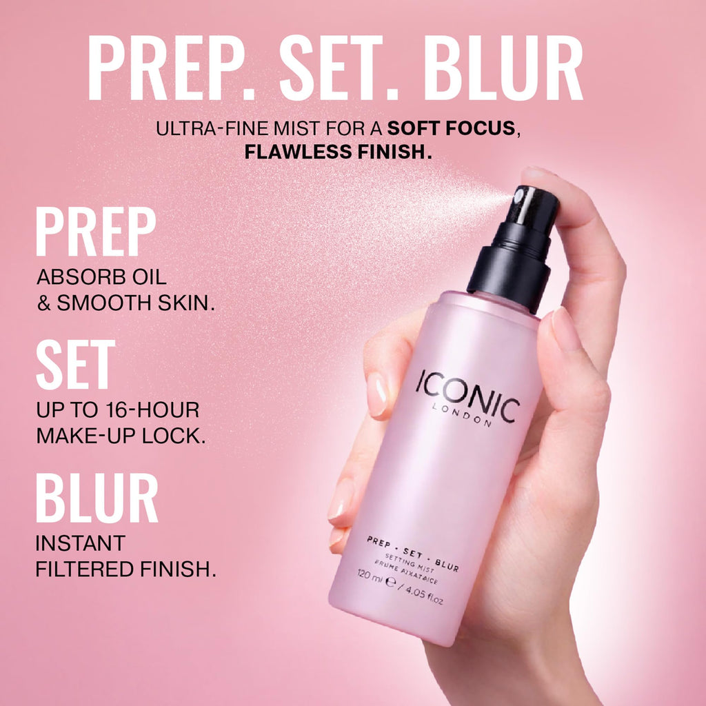 ICONIC LONDON Prep Set Blur Setting Spray | Makeup Fixing Spray, Blurs Imperfections and Gives Skin a Radiant Glow, Vegan Makeup, 120 mL / 4.05 Fl Oz. ICONIC LONDON buy supplements Au