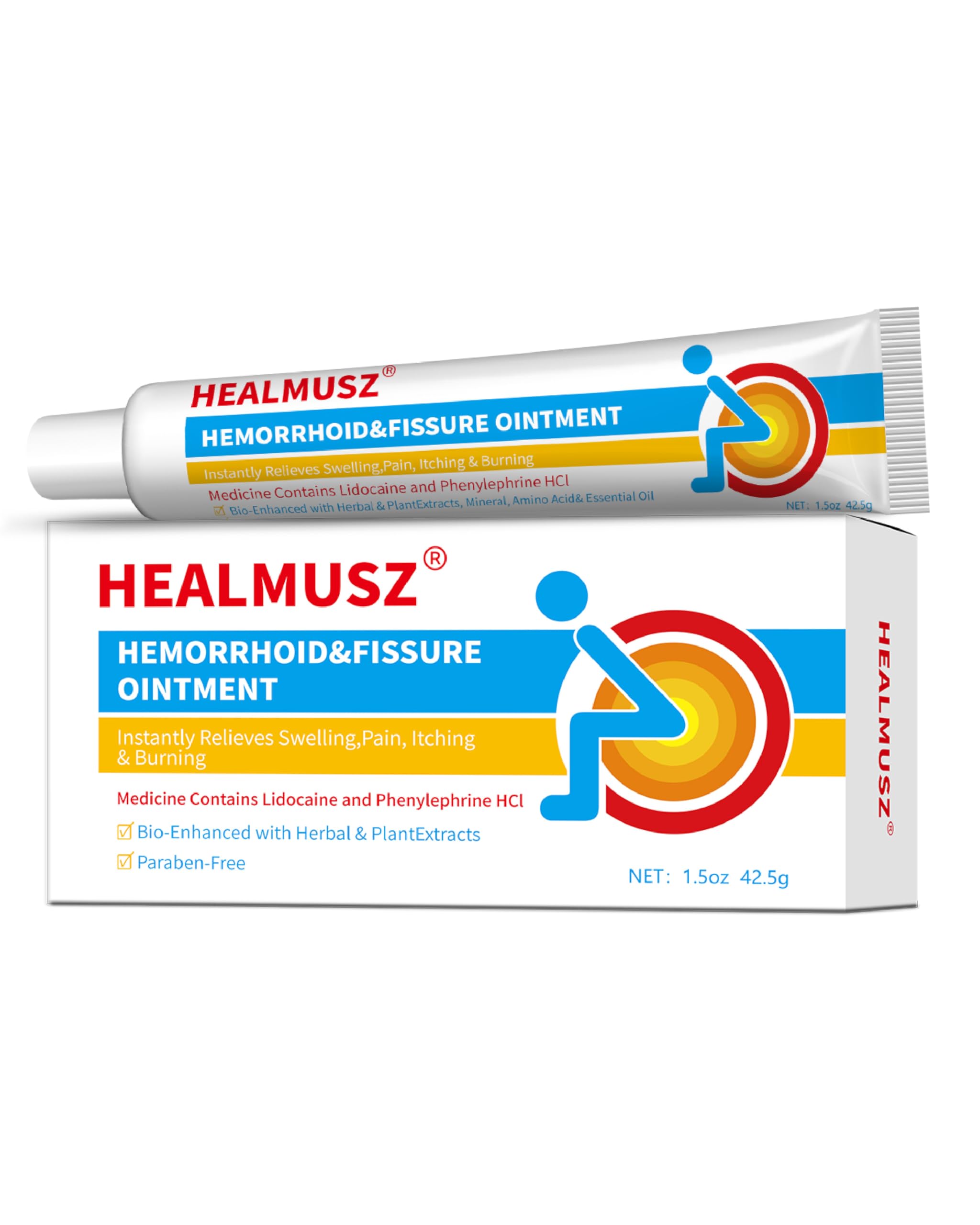 HEALMUSZ Hemorrhoid Fissure Ointment– Hemorrhoid Treatment and Hemorrhoid Cream with Lidocaine and Phenylephrine HCI for Fast Acting Relief of Pain, Swelling, Discomfort, and Itching(1.5 oz) HEALMUSZBuy Supplements Australia
