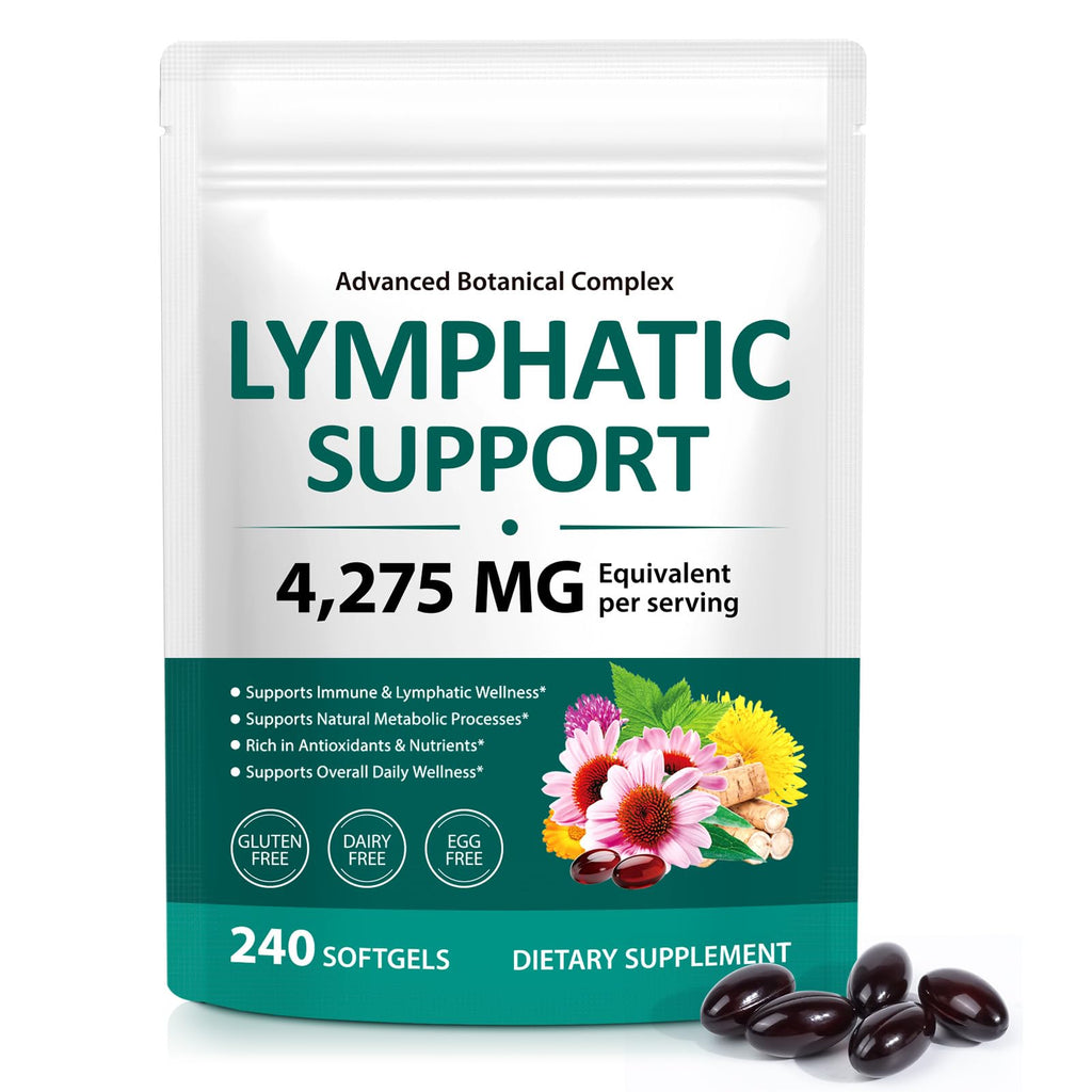 ISUNRISE Lymphatic Drainage Supplements 4275mg 21-in-1 Herbal Blend with Echinacea, Dandelion & Burdock Root, Promotes Healthy Circulation & Immune System Support, 240 Softgels ISUNRISE buy supplements Au