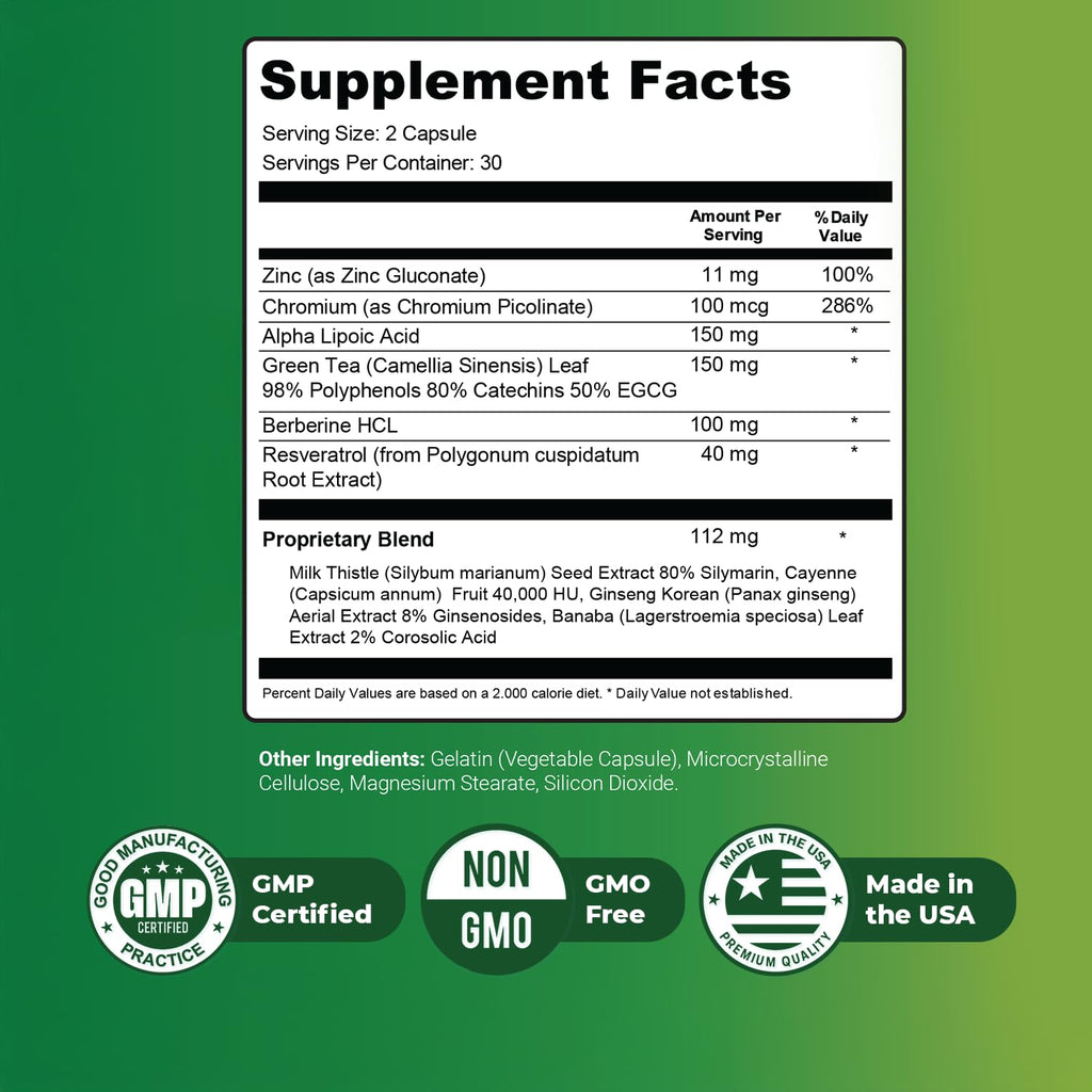 Claritox – Daily Wellness Supplement with Zinc, Chromium, Alpha Lipoic Acid, Green Tea Extract, Resveratrol & Botanical Blend – Non-GMO, Stimulant-Free Formula – 60 Caps, 30 Servings, 3 Month Supply Nature’s NutriWaveBuy Supplements Australia