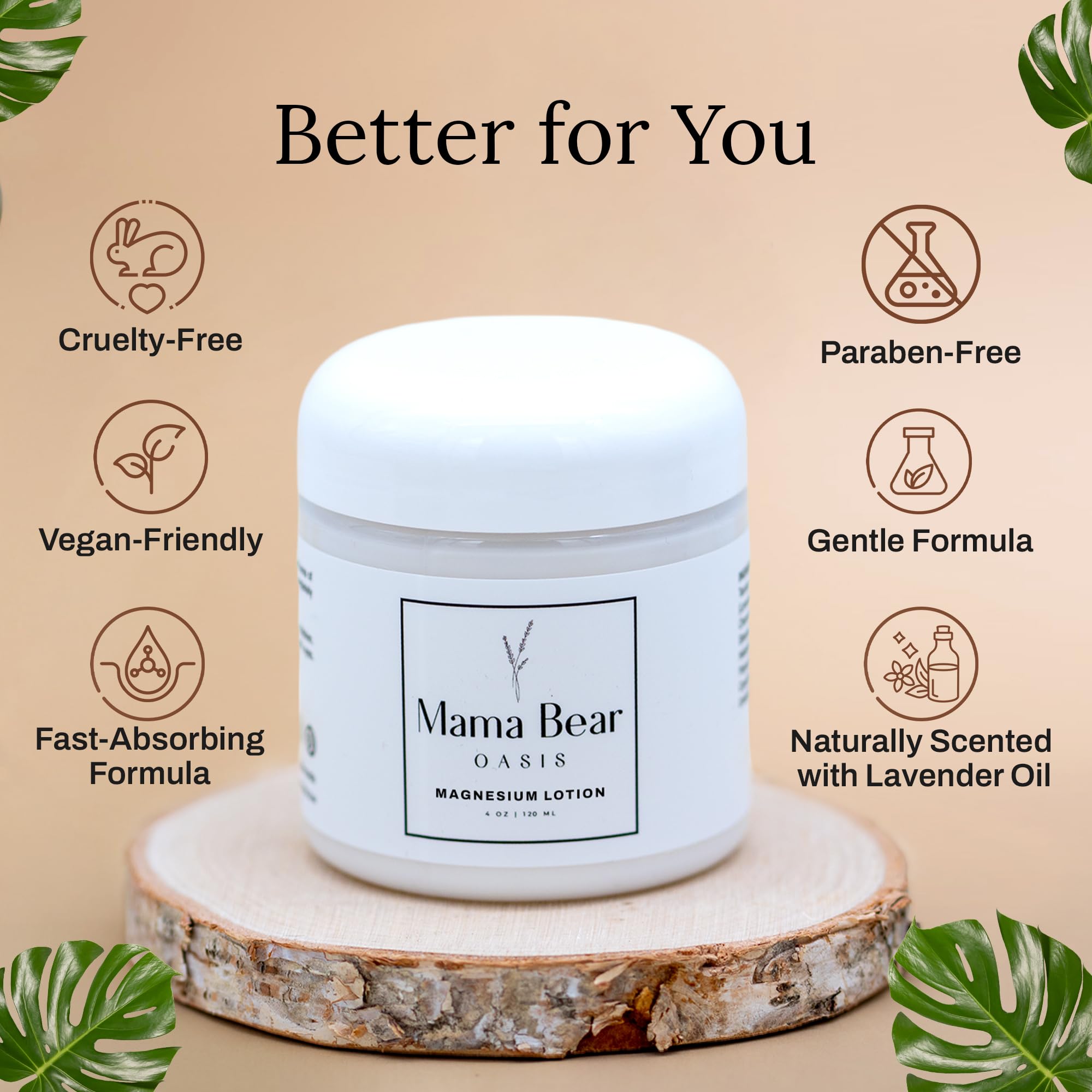 Mama Bear Oasis Lotion - Magnesium Cream - Lavender Magnesium Lotion for Foot, Hands, Legs, Toes Includes Arnica, Vitamin B6, Aloe Vera, MSM (Pack of 2) Mama Bear OasisBuy Supplements Australia