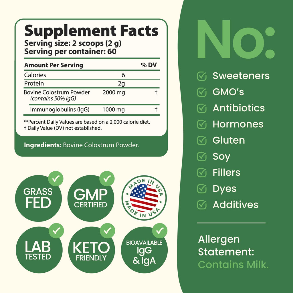 Immerge Health Super Colostrum Powder (60 Servings) – Premium Bovine Colostrum Supplement for Gut Health, Bloating & Immune Support – High IgG, 100% Grass Fed First Milking, Unflavored, Made in USA ImmergeHealth.comBuy Supplements Australia