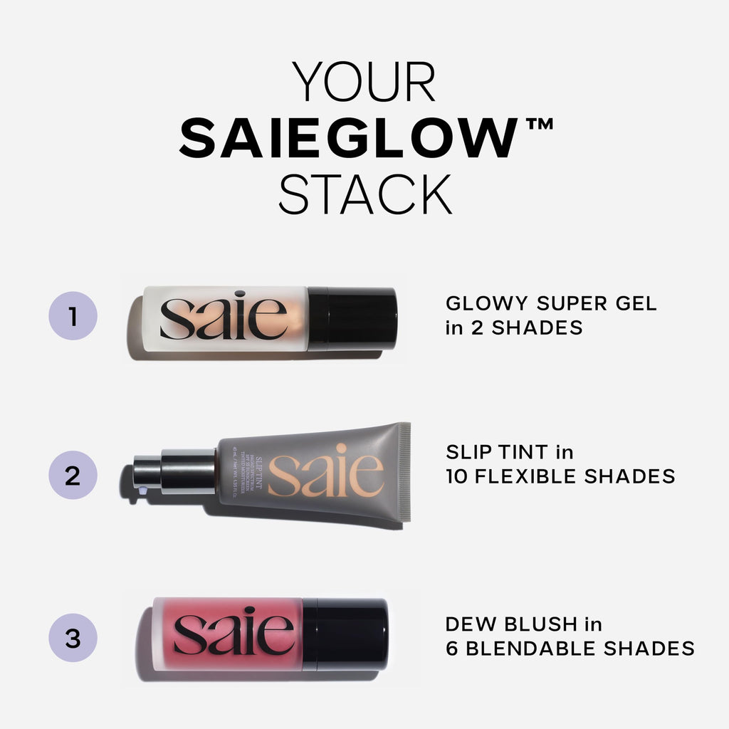 Saie Slip Tint Tinted Moisturizer with SPF 35 - Light Coverage, Glowy Skin Tint & Mineral Sunscreen for Face with Hydrating Hyaluronic Acid - Summer Makeup Essential - Shade Three (1.35 oz) SaieBuy Supplements Australia