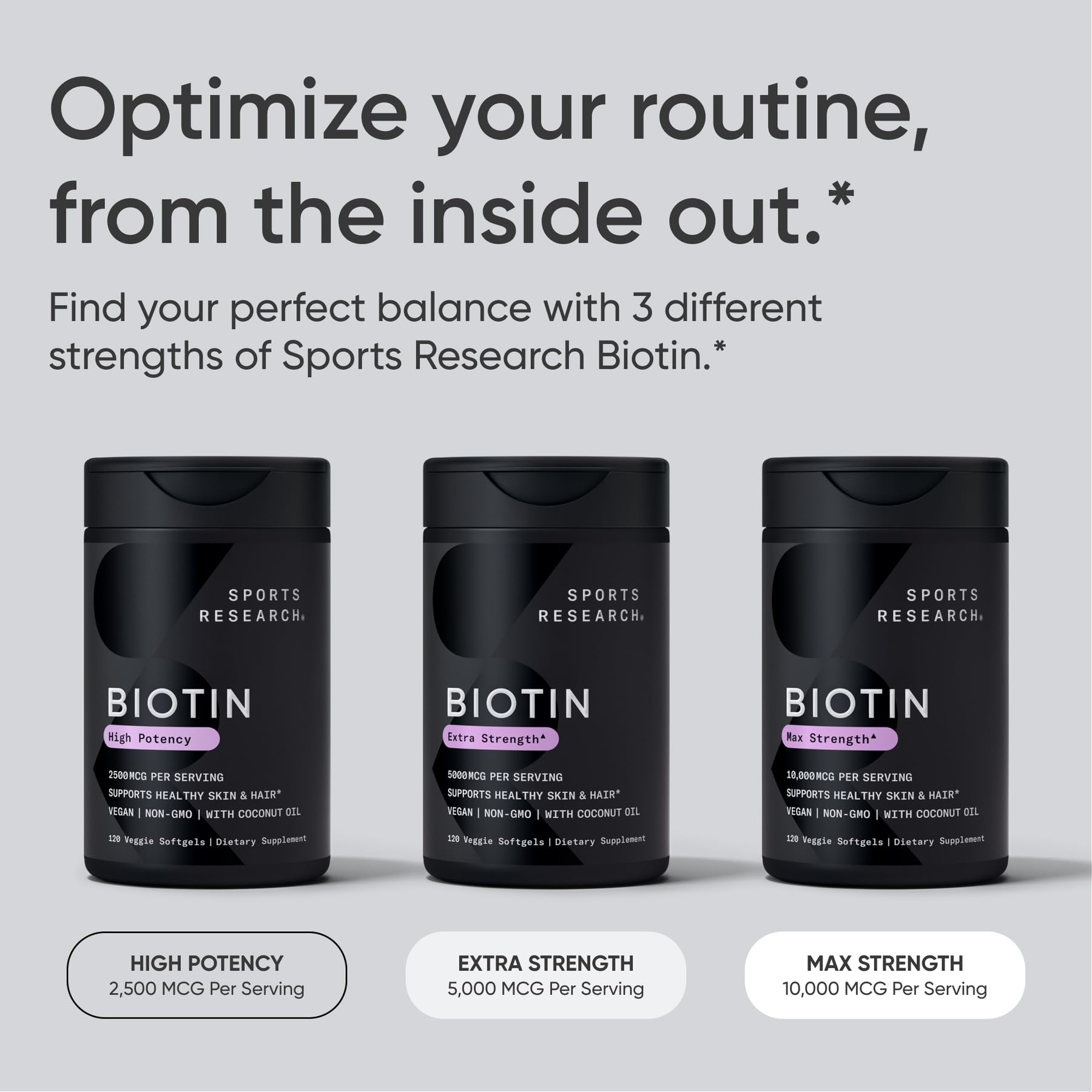 Sports Research® Biotin 10,000mcg with Organic Coconut Oil - Biotin (Vitamin B7) for Healthy Skin and Hair Support* - for Women and Men - Vegan, Non-GMO, Gluten & Soy-Free - 120 Veggie Softgels Sports Research buy supplements Au